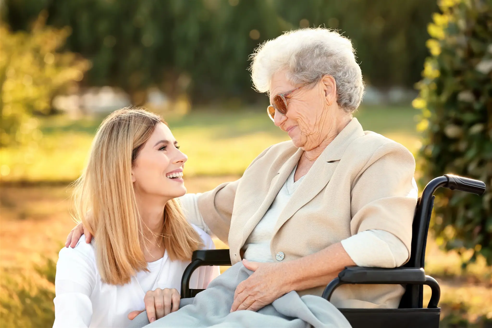 Care worker supporting a client